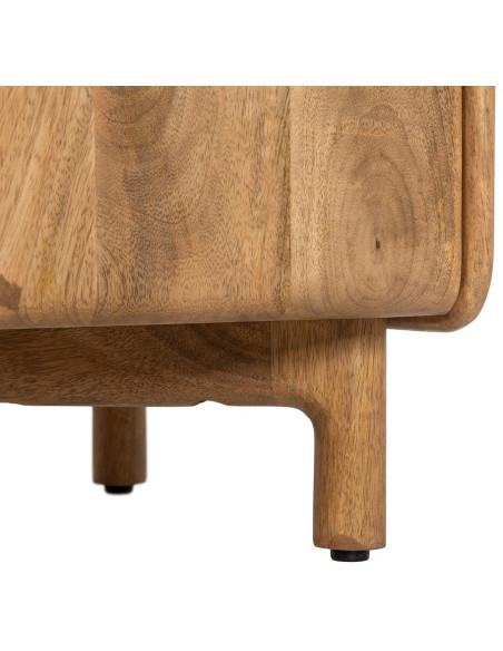 Meuble TV Japandi 3 portes 160 cm Naturel Galt 