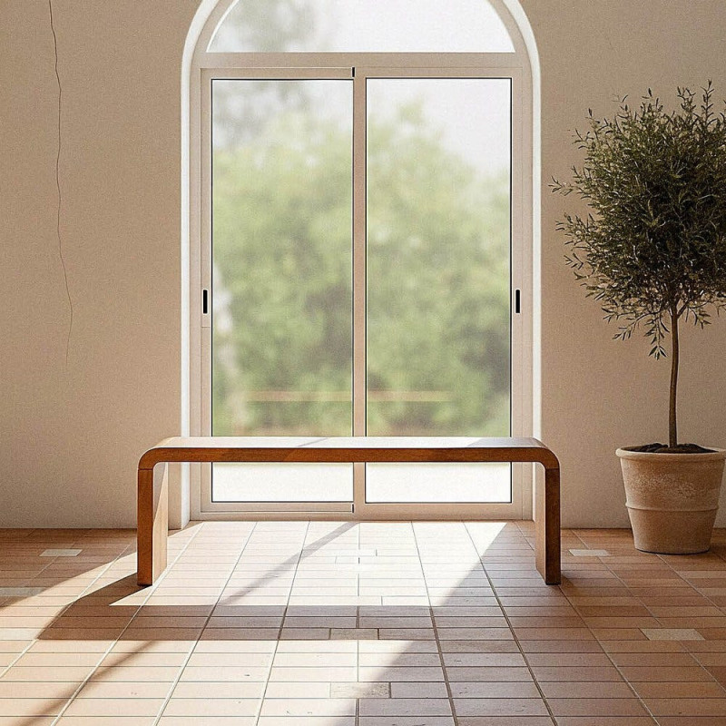 Grande Table basse Japandi Arrondie 3 places 147 cm Naturel Galt 