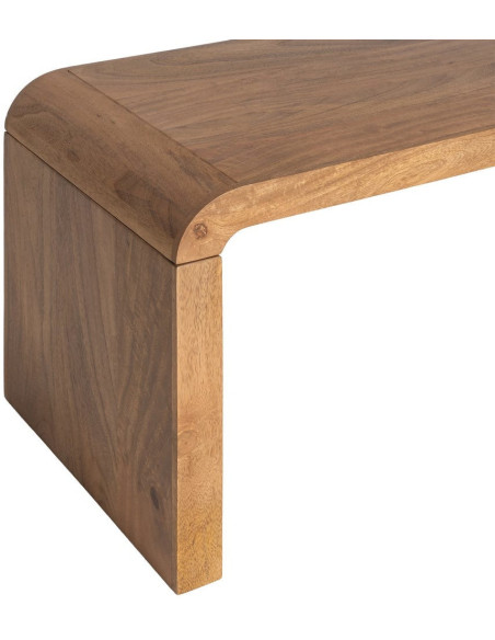 Grande Table basse Japandi Arrondie 3 places 147 cm Naturel Galt 