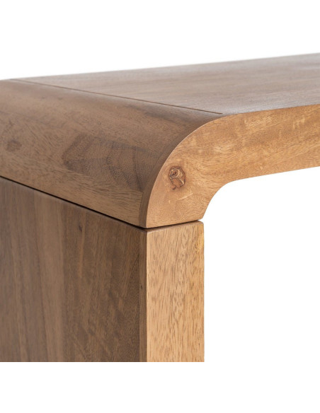Grande Table basse Japandi Arrondie 3 places 147 cm Naturel Galt 