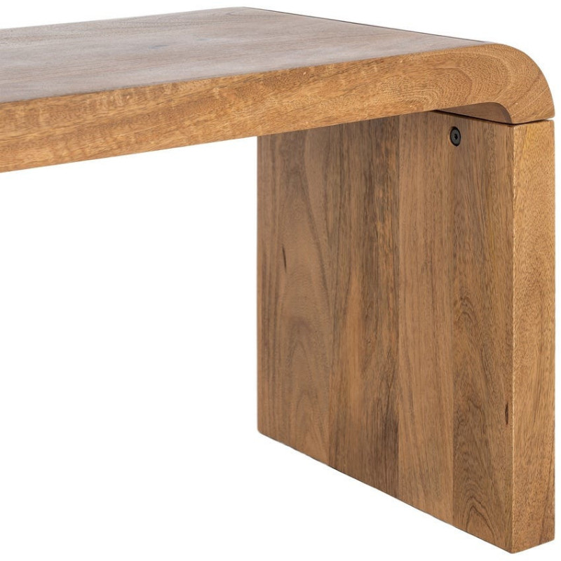 Grande Table basse Japandi Arrondie 3 places 147 cm Naturel Galt 