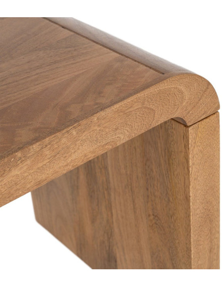 Grande Table basse Japandi Arrondie 3 places 147 cm Naturel Galt 