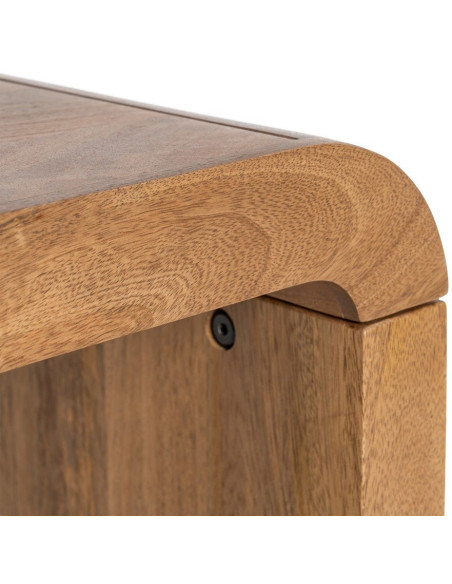 Grande Table basse Japandi Arrondie 3 places 147 cm Naturel Galt 