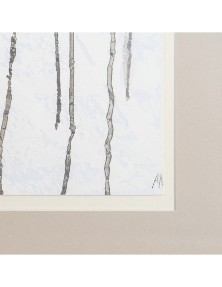 Tableau mural peint sous verre Taches Noir Gris & Doré Cadre Bois d'ayous noir 60x80 Varen (Lot de 2) 