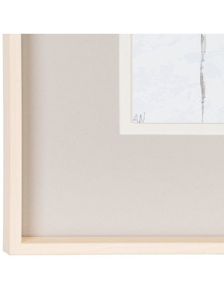 Tableau mural peint sous verre Taches Noir Gris & Doré Cadre Bois d'ayous noir 60x80 Varen (Lot de 2) 