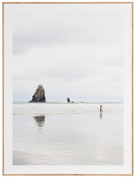 Tableau mural imprimé Paysages de plage Cadre MDF effet hêtre Hasel (Lot de 2) 