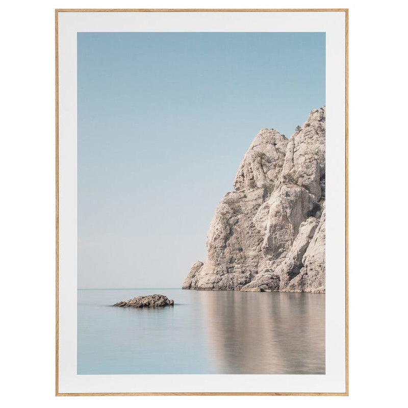 Tableau mural imprimé Paysages de plage Cadre MDF effet hêtre Hasel (Lot de 2) 