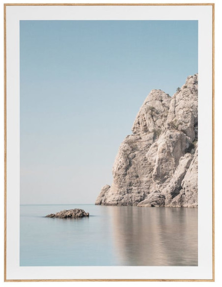 Tableau mural imprimé Paysages de plage Cadre MDF effet hêtre Hasel (Lot de 2) 