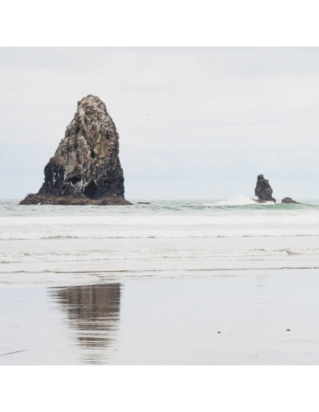 Tableau mural imprimé Paysages de plage Cadre MDF effet hêtre Hasel (Lot de 2) 