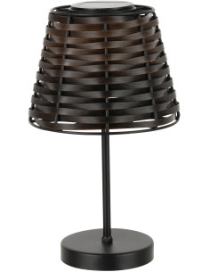 Lampe à poser solaire Led Solaria en Métal Noir Plastique Marron - 1