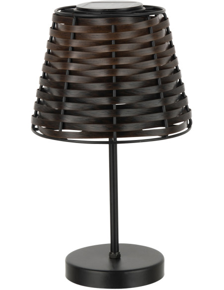 Lampe à poser solaire Led Solaria en Métal Noir Plastique Marron - 1