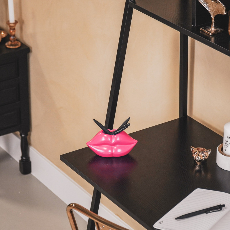 Vase bouche en céramique rose fluo...