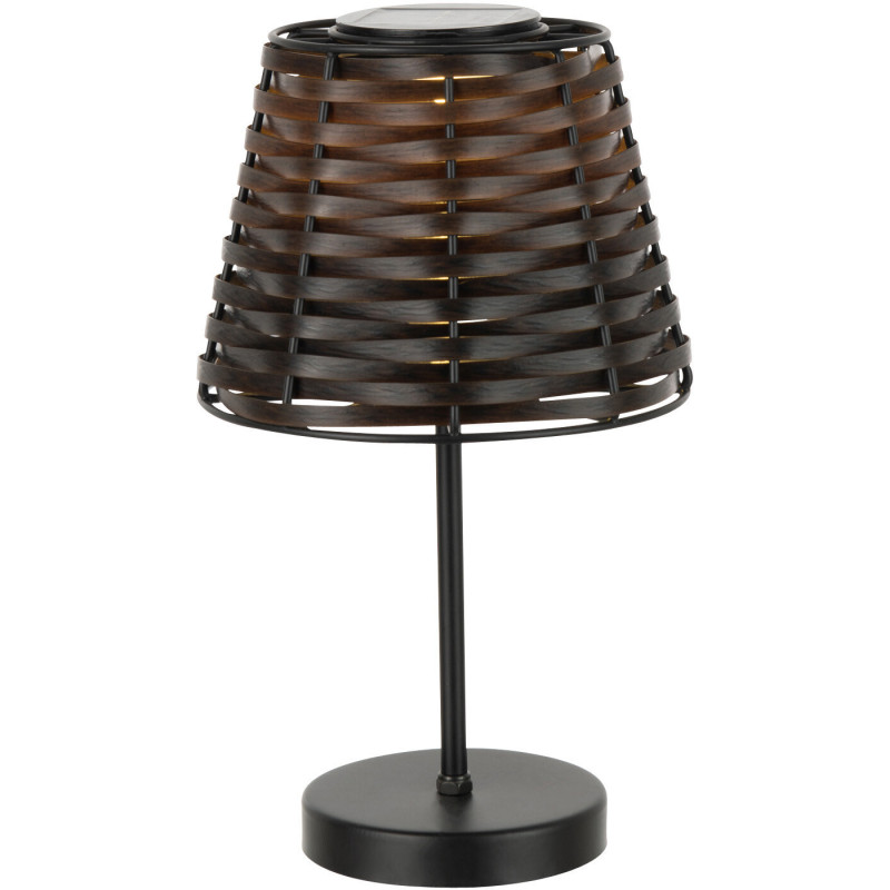 Lampe à poser solaire Led Solaria en Métal Noir Plastique Marron - 2