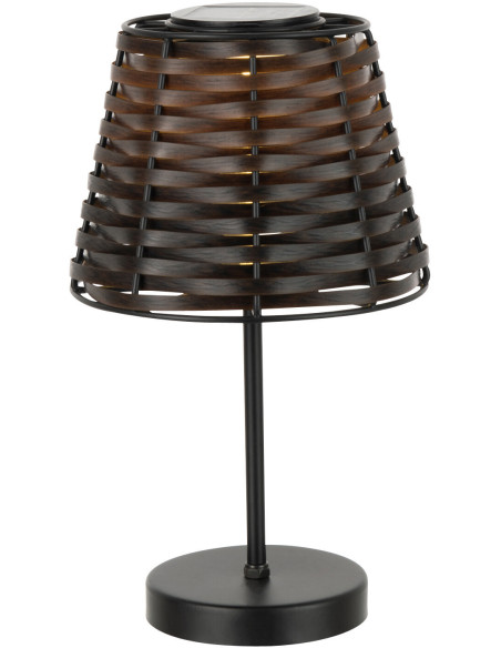 Lampe à poser solaire Led Solaria en Métal Noir Plastique Marron - 2