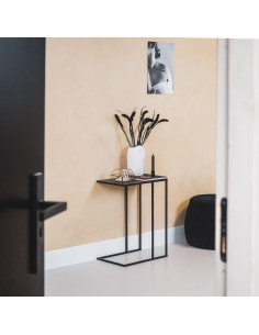 Table d’appoint en métal noir 45 x 30 x 60 cm Rocks Housevitamin - 2