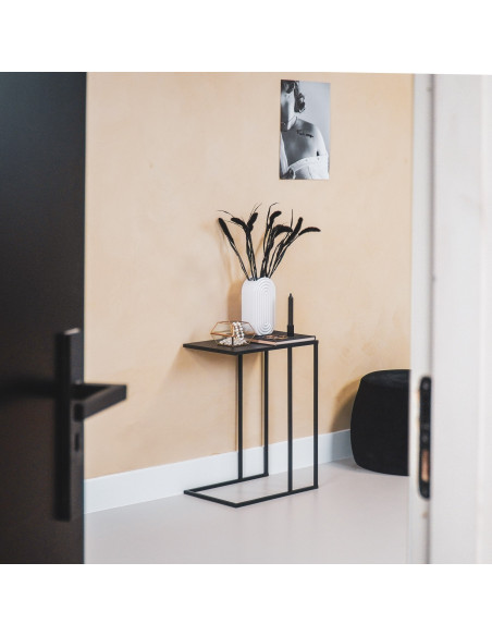 Table d’appoint en métal noir 45 x 30 x 60 cm Rocks