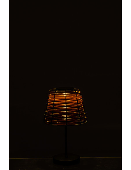 Lampe à poser solaire Led Solaria en Métal Noir Plastique Marron - 3