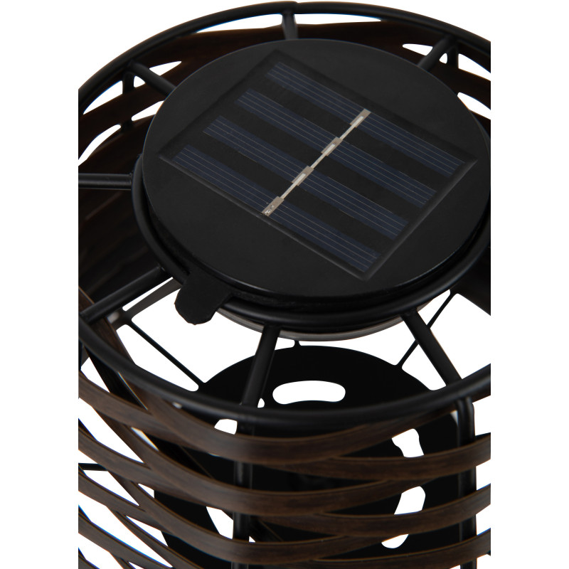 Lampe à poser solaire Led Solaria en Métal Noir Plastique Marron - 4