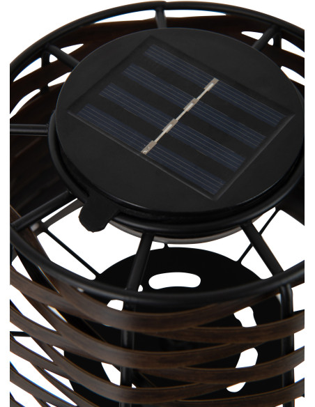 Lampe à poser solaire Led Solaria en Métal Noir Plastique Marron - 4
