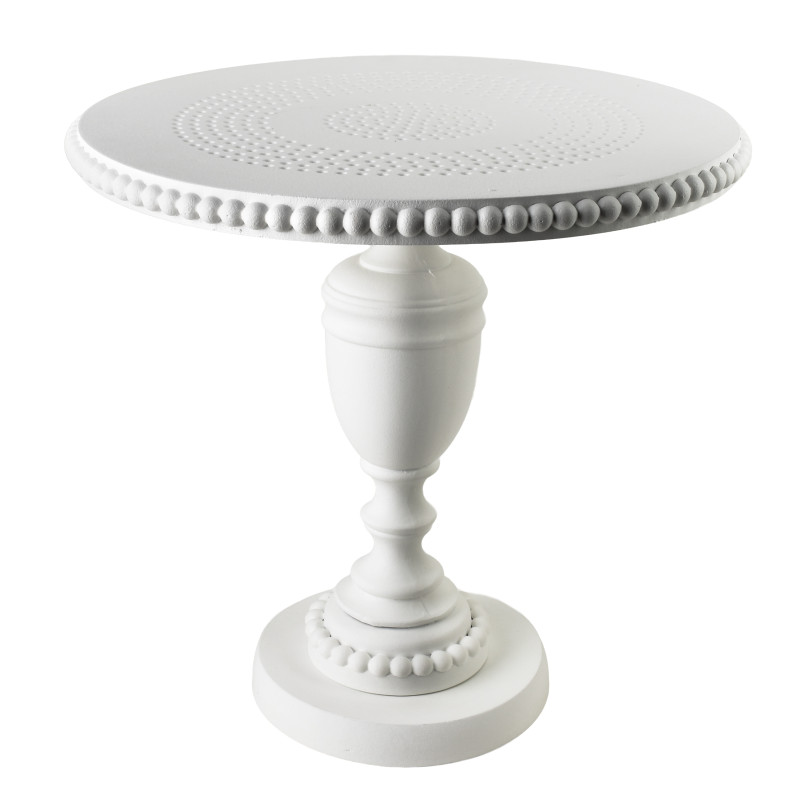 Table d’appoint ronde blanche 41,5 cm Belvaria  - 1