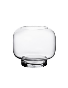Vase moderne sur pied Ovale Hauteur 15 cm Verre Transparent Serenite