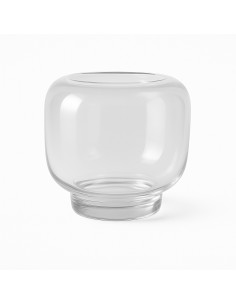 Vase moderne sur pied Ovale Hauteur 21 cm Verre Transparent Serenite