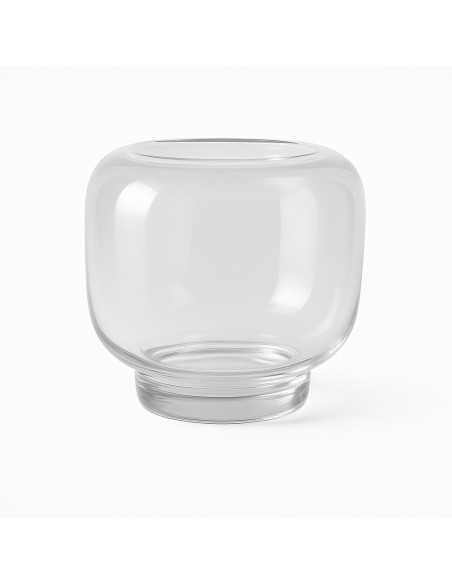 Vase moderne sur pied Ovale Hauteur 21 cm Verre Transparent Serenite
