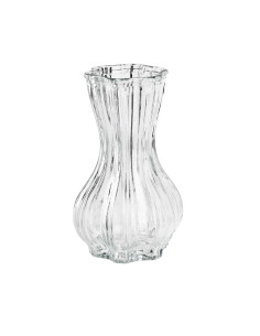 Vase moderne Balustre Hauteur 15 cm Verre Transparent Ondulé Serenite