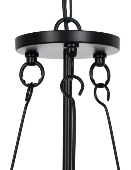 Suspension Ronde 3 Lampes 35 cm en Verre Transparent Métal Noir Marita - 3