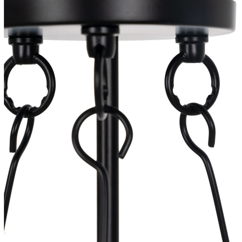 Suspension Ronde 3 Lampes 35 cm en Verre Transparent Métal Noir Marita - 8