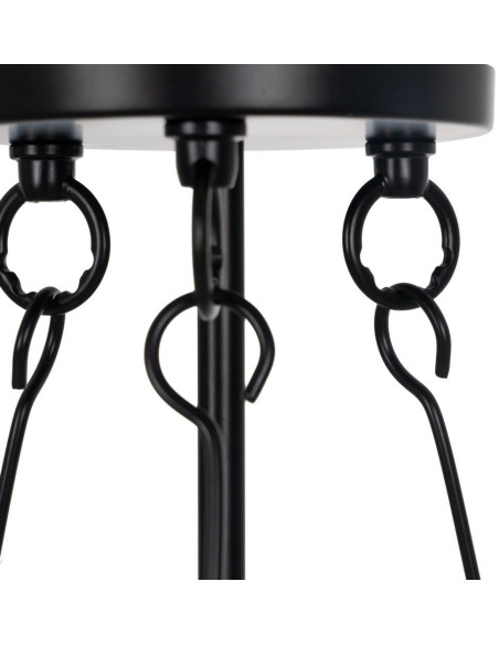 Suspension Ronde 3 Lampes 35 cm en Verre Transparent Métal Noir Marita - 8