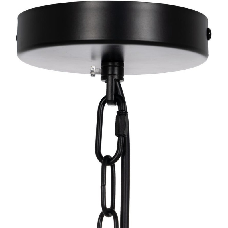 Suspension Ronde 3 Lampes 35 cm en Verre Transparent Métal Noir Marita - 10