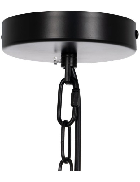 Suspension Ronde 3 Lampes 35 cm en Verre Transparent Métal Noir Marita - 10