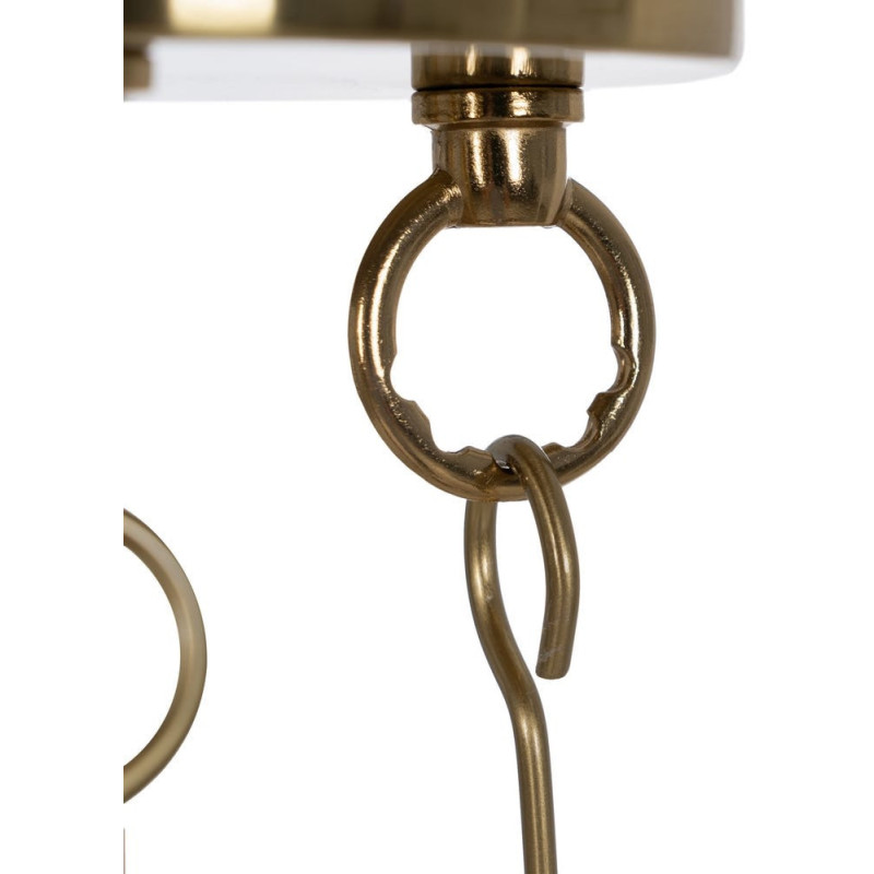 Suspension Ronde 3 Lampes 35 cm en Verre Transparent Métal Doré Marita - 8