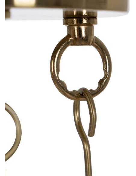Suspension Ronde 3 Lampes 35 cm en Verre Transparent Métal Doré Marita - 8