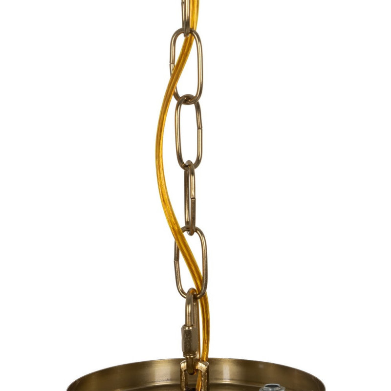 Suspension Ronde 3 Lampes 35 cm en Verre Transparent Métal Doré Marita - 9