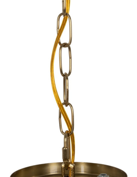 Suspension Ronde 3 Lampes 35 cm en Verre Transparent Métal Doré Marita - 9