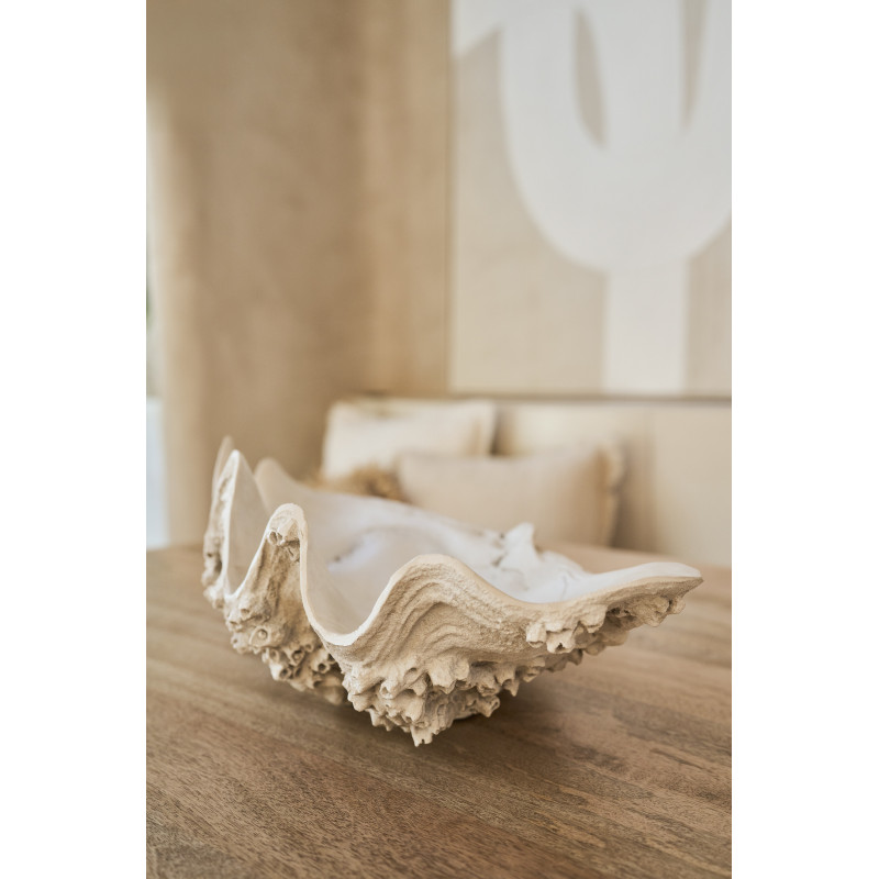 BOL DECO COQUILLAGE RES BLA L (68x41x23cm) 