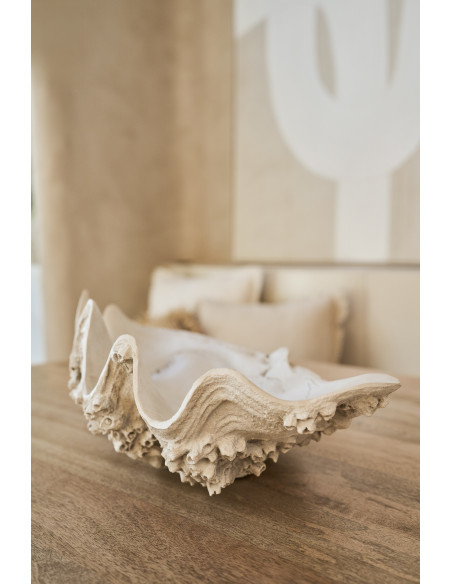 BOL DECO COQUILLAGE RES BLA L (68x41x23cm) 