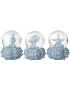 BOULE NEIG MER BL S ASS3 (7x7x8,5cm) 