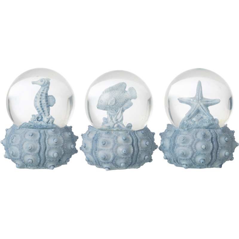 BOULE NEIG MER BL S ASS3 (7x7x8,5cm) 