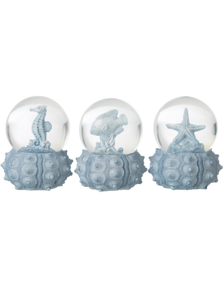 BOULE NEIG MER BL S ASS3 (7x7x8,5cm) 