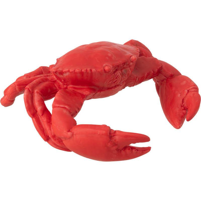 Crabe décoratif bord de mer 19 cm Résine Rouge Sea J-Line - 1