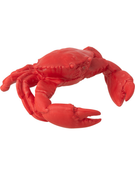 Crabe décoratif bord de mer 19 cm Résine Rouge Sea J-Line - 1