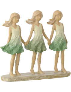 ENFANTS SOEURS POLYRÉS VRT/ECR (18x5,5x16,5cm) 