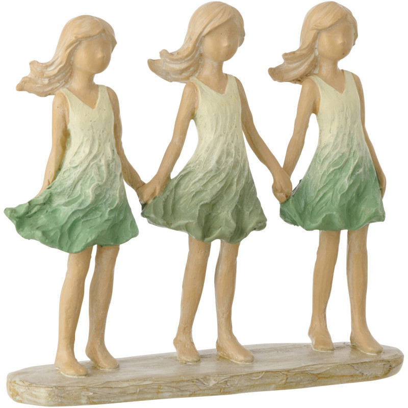 ENFANTS SOEURS POLYRÉS VRT/ECR (18x5,5x16,5cm) 