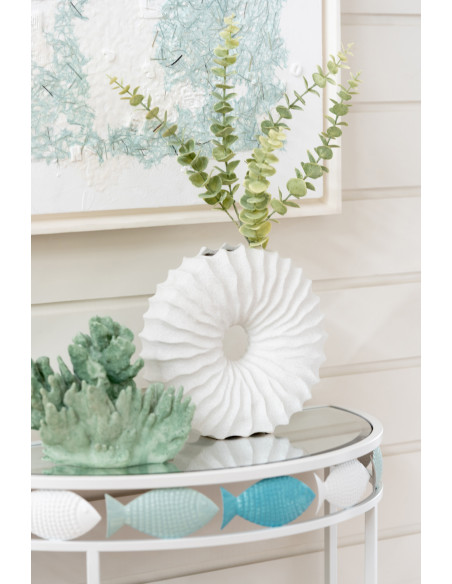 VASE FINIT SABL RND GRÈ BLA S (20x6x19,5cm) 