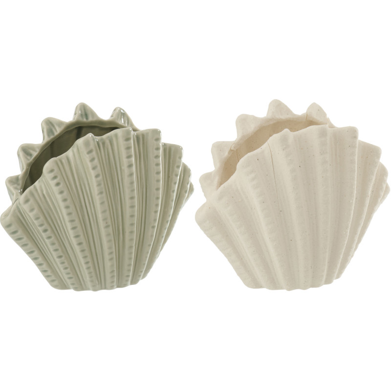 VASE COQUIL GRÈ BLA/OLI S ASS2 (12,4x7x10cm) 