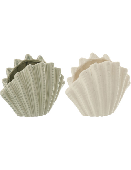 VASE COQUIL GRÈ BLA/OLI S ASS2 (12,4x7x10cm) 