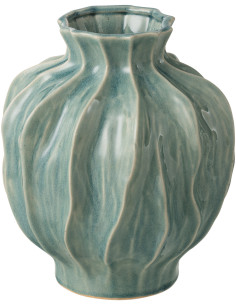 VASE JULES PORCELAINE BLEU (23x23x26cm) 
